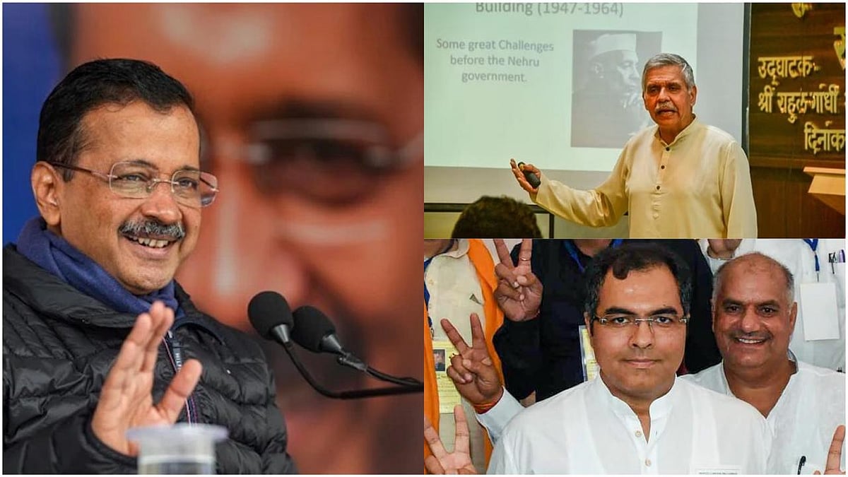 PTI : Delhi elections: AAP Chief Arvind Kejriwal, Congress leader Sandeep Dikshit, and BJP’s Parvesh Sahib Singh Verma