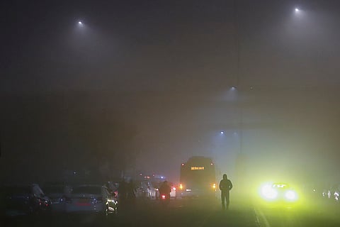 Commuters are encountering low visibility