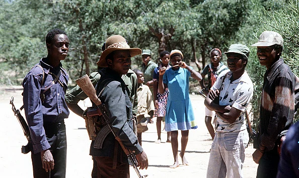 ZANLA GUERRILLAS : RHODESIA 1980, Armed members of the ZANLA patriotic front