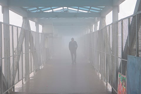 Fog at ITO in New Delhi.