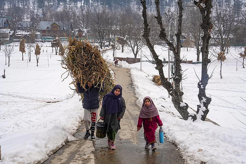 Fresh snowfall in Ganderbal