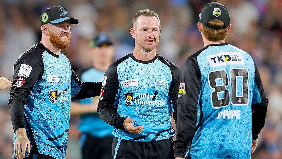 Adelaide Strikers in action against Brisbane Heat in Big Bash League. 