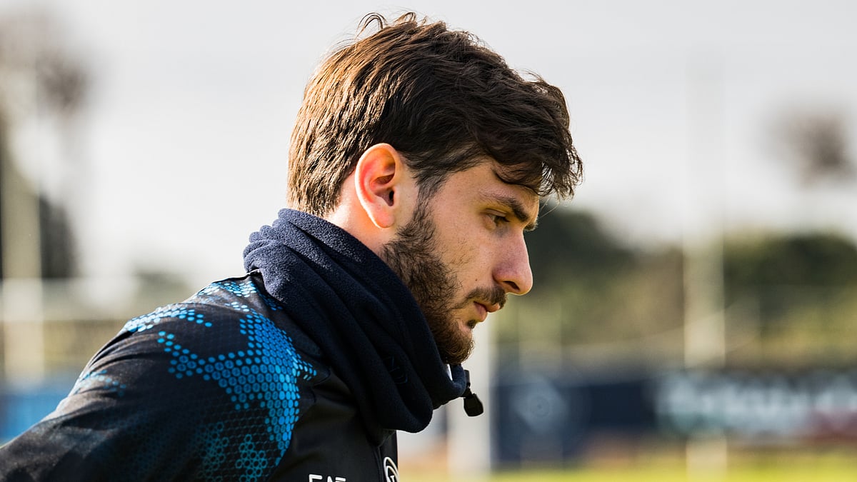 Khvicha Kvaratskhelia pictured in training earlier this week