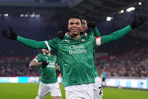 FA Cup Third Round: Plymouth Argyle's Morgan Whittaker celebrates scoring his side's first goal