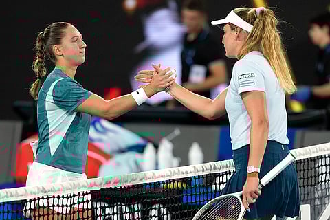 Australian Open 2025: Donna Vekic is congratulated by Diane Parry