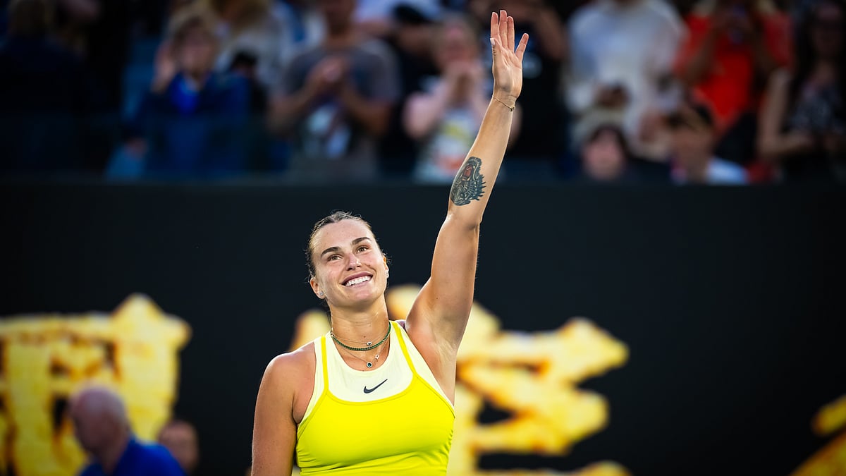 Aryna Sabalenka celebrates her win over Sloane Stephens - null