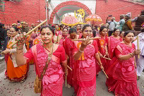 Procession ahead of Kumbh Mela 2025