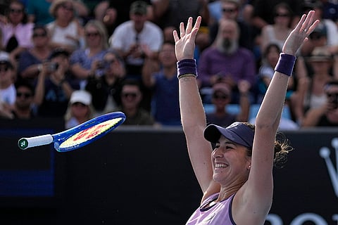 Australian Open 2025: Belinda Bencic celebrates after defeating Jelena Ostapenko