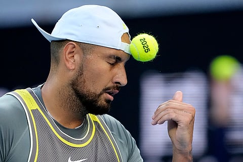 Australian Open 2025: Nick Kyrgios prepares to serve to Jacob Fearnley