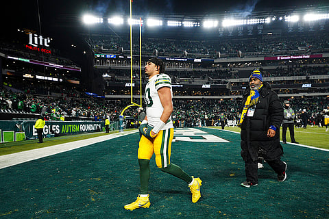 NFL Football Play-off - Packers vs Eagles: Packers quarterback Jordan Love walks off the field