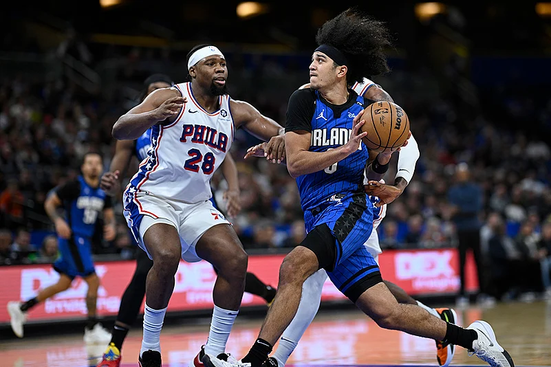 NBA 2024-25 basketball Orlando Magic vs Philadelphia 76ers pics: Anthony Black