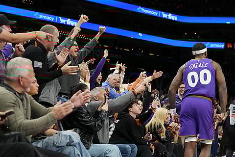 NBA 2024-25: People cheer after Phoenix Suns forward Royce O'Neale