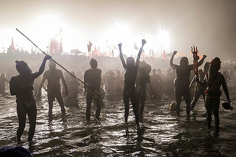 Makar Sankranti 2025: 'Sadhus' take a holy dip at the Sangam