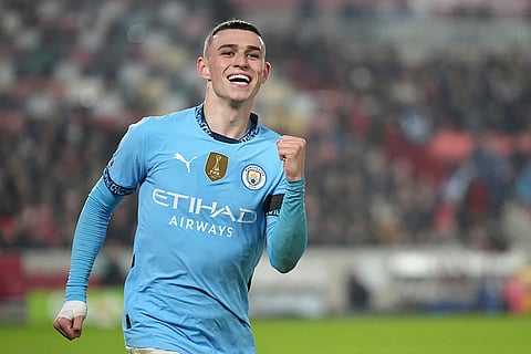 EPL 2024-25: Manchester City's Phil Foden celebrates after scoring the second goal