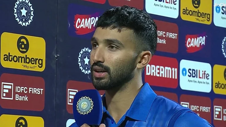 Devdutt Padikkal after his centurion knock in Karnataka's first Vijay Hazare Trophy 2025-26 match - Photo: X | BCCI Domestic