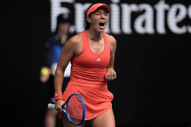 Australian Open 2025: Jessica Pegula celebrates after defeating Elise Mertens