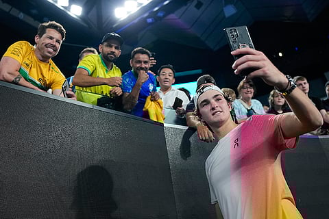 Australian Open 2025: Joao Fonseca takes a selfie with fans after defeating Andrey Rublev