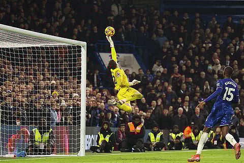 EPL 2024-25: Bournemouth's goalkeeper Mark Travers saves