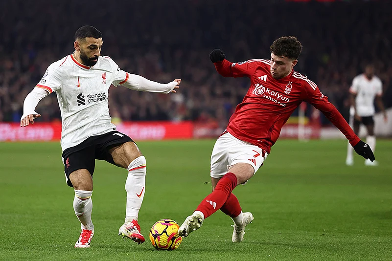 English Premier League soccer Nottingham Forest and Liverpool match: Mohamed Salah
