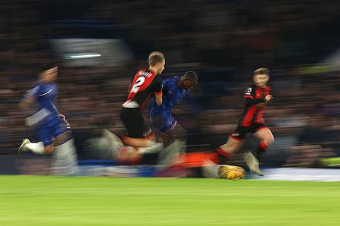 EPL 2024-25: Chelsea's Nicolas Jackson challenges for the ball with Bournemouth's Dean Huijsen