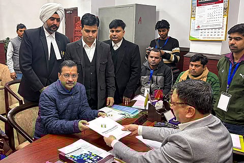 Delhi polls: Kejriwal files nomination