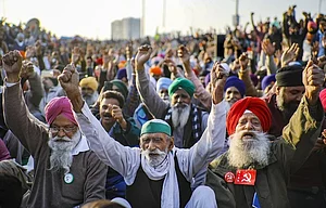 PTI : Farmers protesting at Shambhu Border