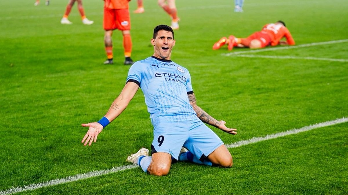 Nikolaos Karelis celebrates his goal for Mumbai City FC Indian Super League.