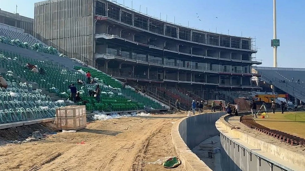 Photo: X | Huzaifa : Under construction Gaddafi Stadium in Lahore, Pakistan.