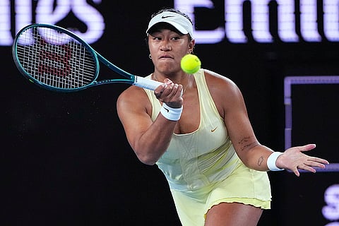 Australian Open 2025: Destanee Aiava plays a forehand return to Danielle Collins