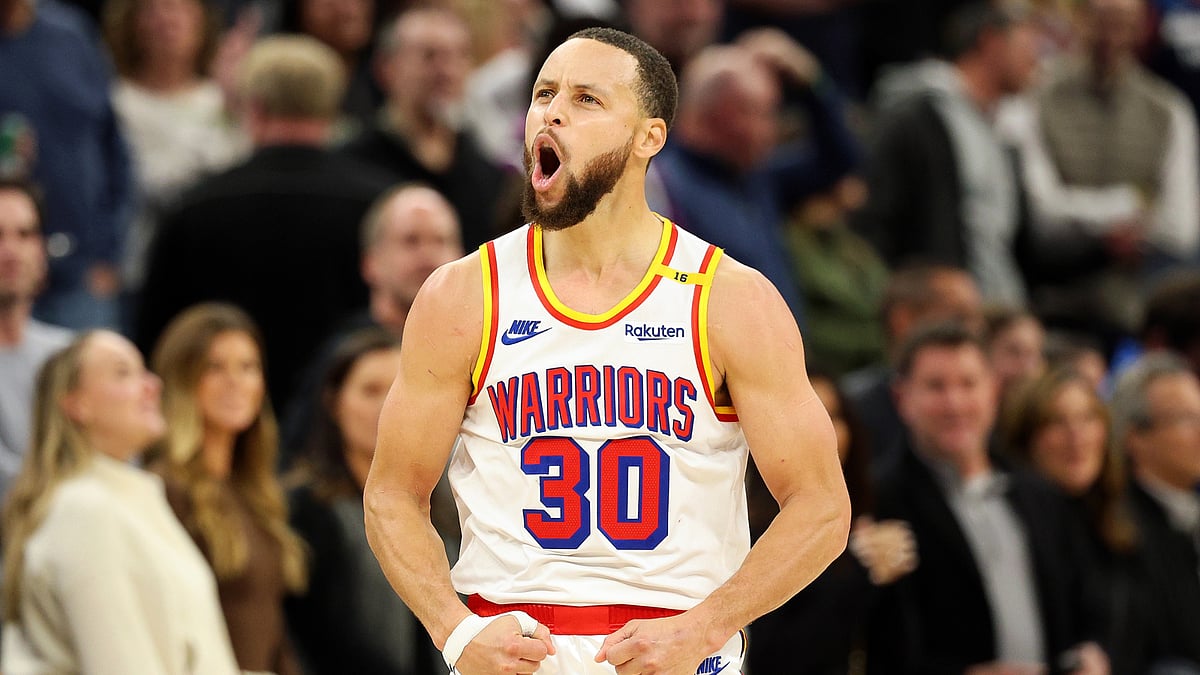 Steph Curry during the Golden State Warriors' win over the Minnesota Timberwolves.