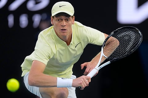 Australian Open 2025: Jannik Sinner plays a backhand return to Tristan Schoolkate