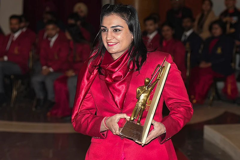 National Sports and Adventure Awards 2024 function at the Rashtrapati Bhavan: Boxer Saweety