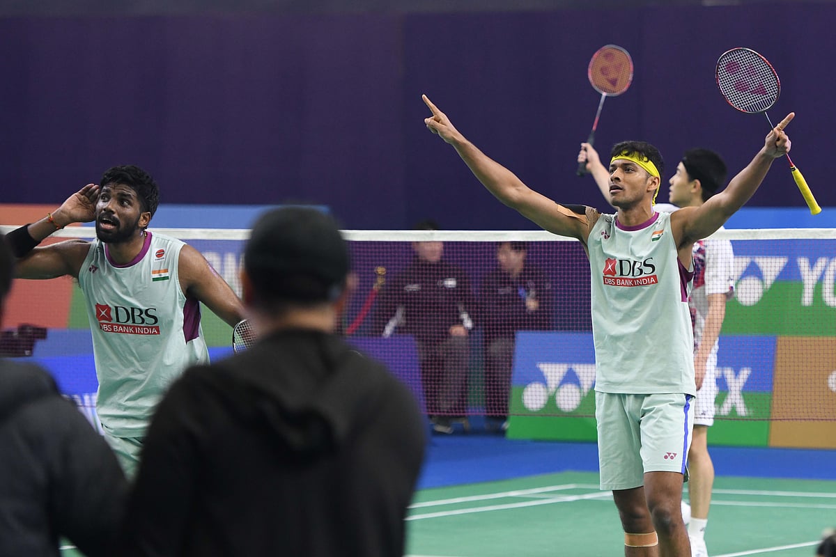 Special Arrangement. : Satwiksairaj Ranikireddy and Chirag Shetty won the QF at Yonex Sunrise India Open 2025.
