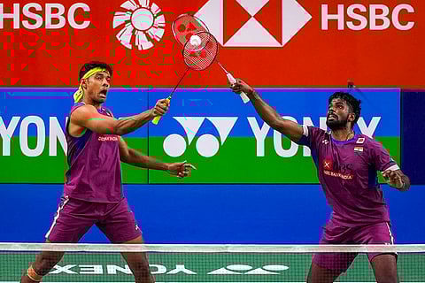 BWF India Open 2025: India's Satwiksairaj Rankireddy and Chirag Shetty during match against Japan's Hiroki Okamura and Kenya Mitsuhashi