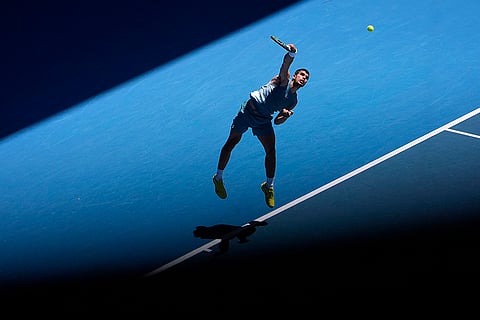 Australian Open 2025: Carlos Alcaraz serves to Nuno Borges