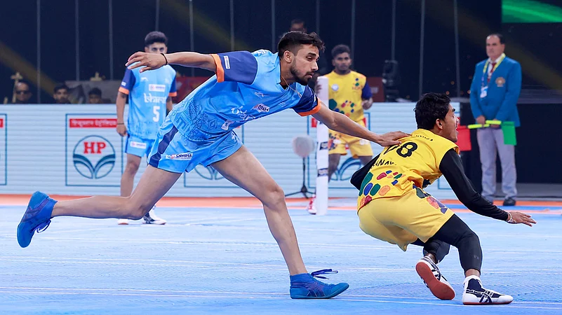 Action from the India vs Sri Lanka match in Kho Kho World Cup.