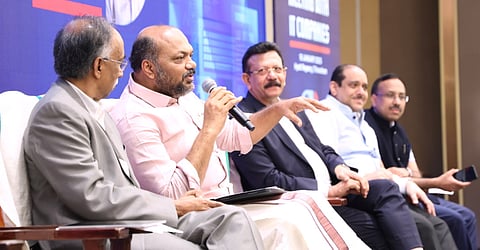 Minister for Industries, Law and Coir Shri P Rajeeve interacting with leaders of IT companies at the ‘Meeting with IT Companies’ programme