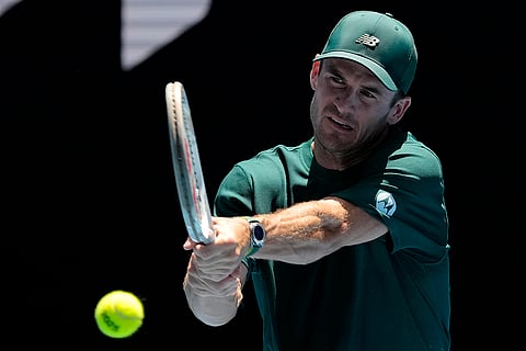 Australian Open 2025: Tommy Paul plays a backhand return to Roberto Carballes Baena