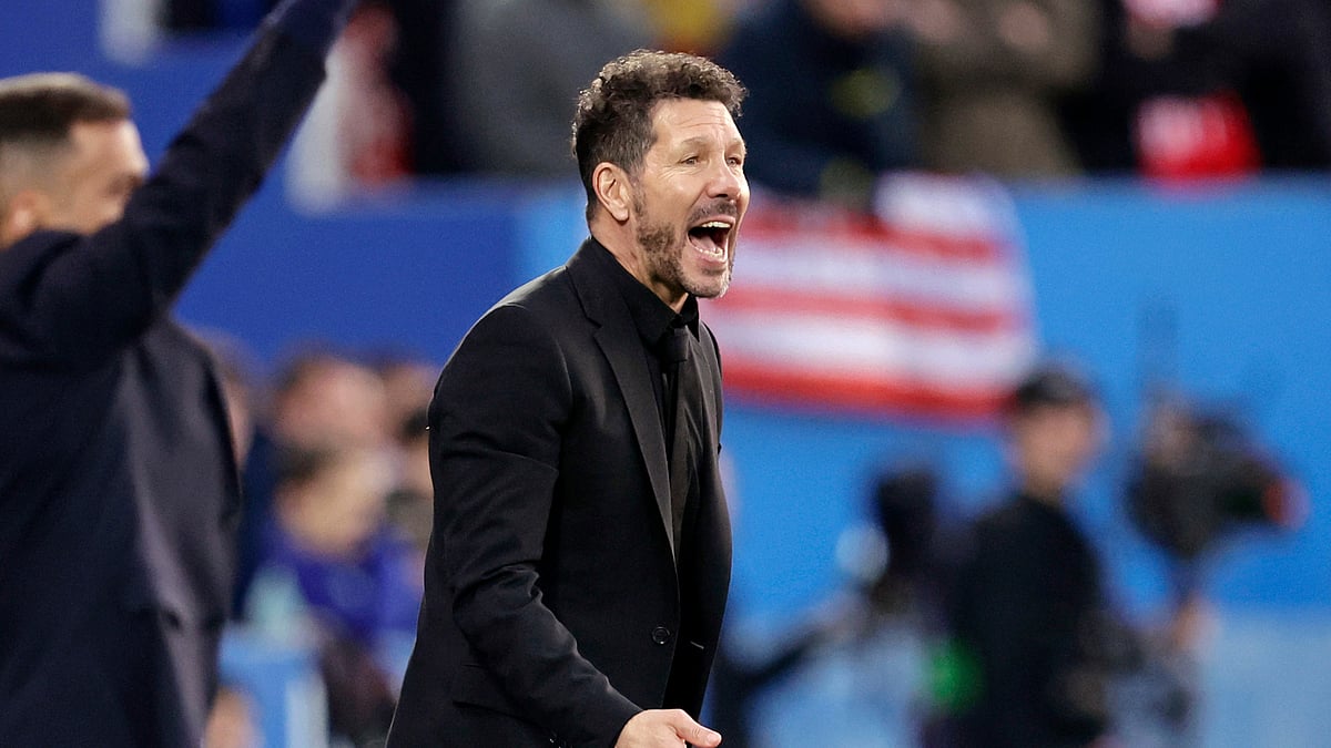 Diego Simeone during Atletico Madrid's 1-0 defeat to Legans