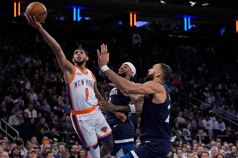 NBA basketball game Minnesota Timberwolves vs New York Knicks-