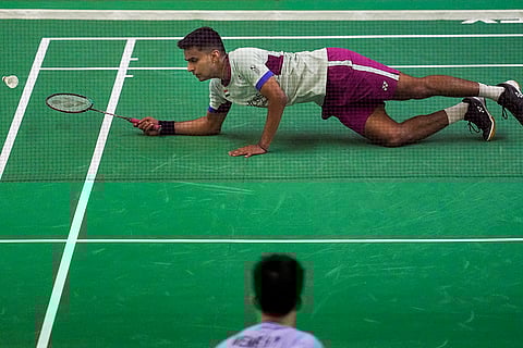 BWF India Open 2025: India's Kiran George during a men's singles quarterfinal match