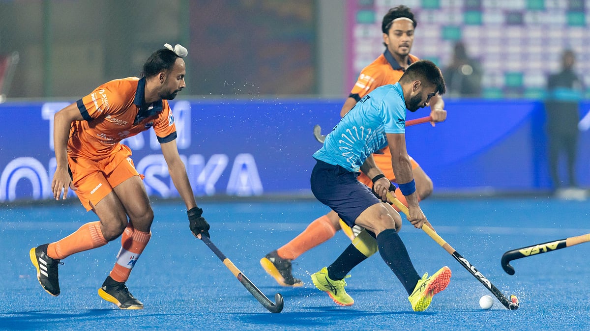 Hockey India League match between UP Rudras and Team Gonasika