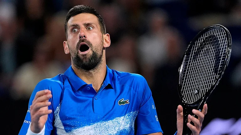 Novak Djokovic in action at the Australian Open. - AP/Asanka Brendon Ratnayake