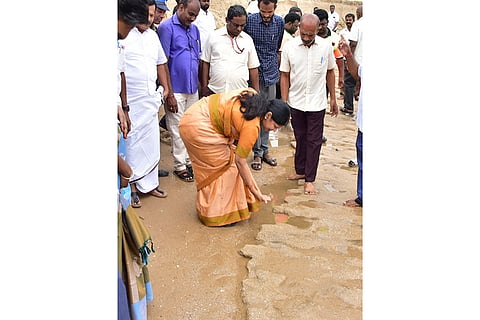 Coastal area near Subramaniya temple erosion