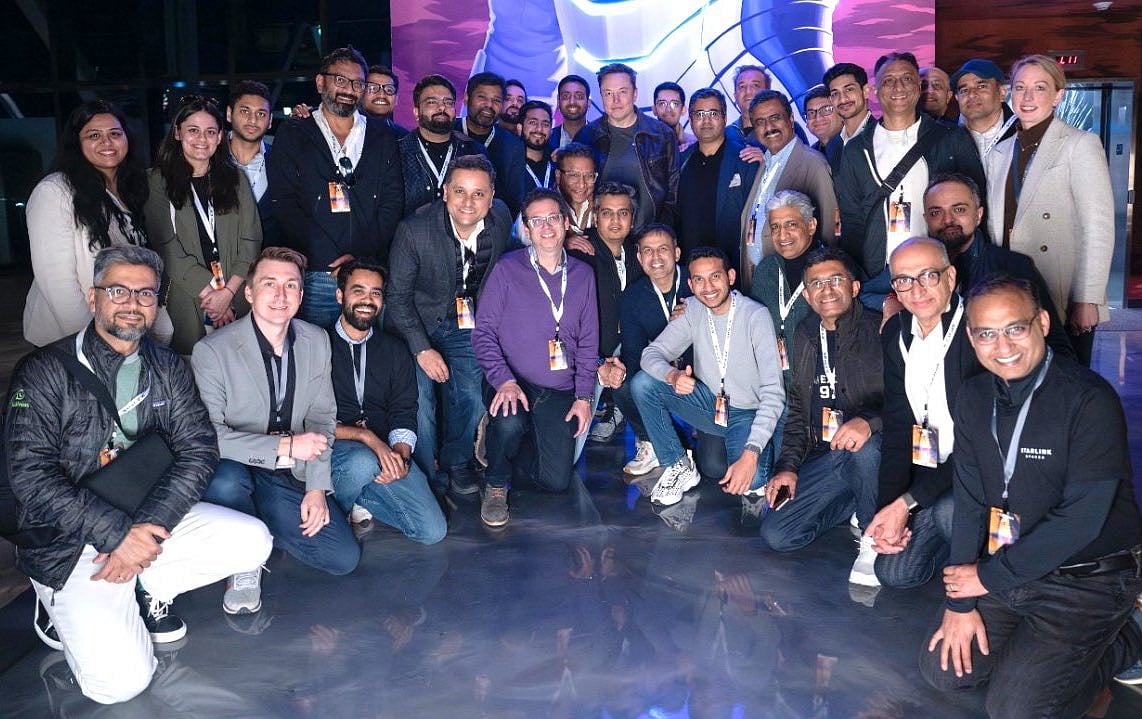 X/@cb_doge : Elon Musk with Indian business figures at SpaceX Starbase facility in Texas 