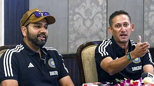 Photo: File : India captain Rohit Sharma and BCCI chief selector Ajit Agarkar.