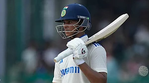 File/AP : Yashasvi Jaiswal batting against Bangladesh in the second Test.