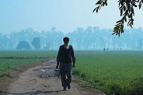 Not Alone: A farmer at the Khanauri border protest site