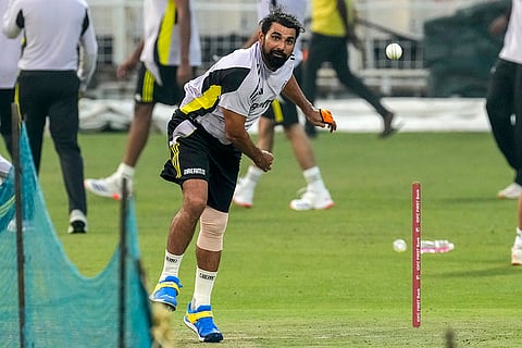 IND vs ENG T20 Series: Mohammed Shami bowls during the practice session