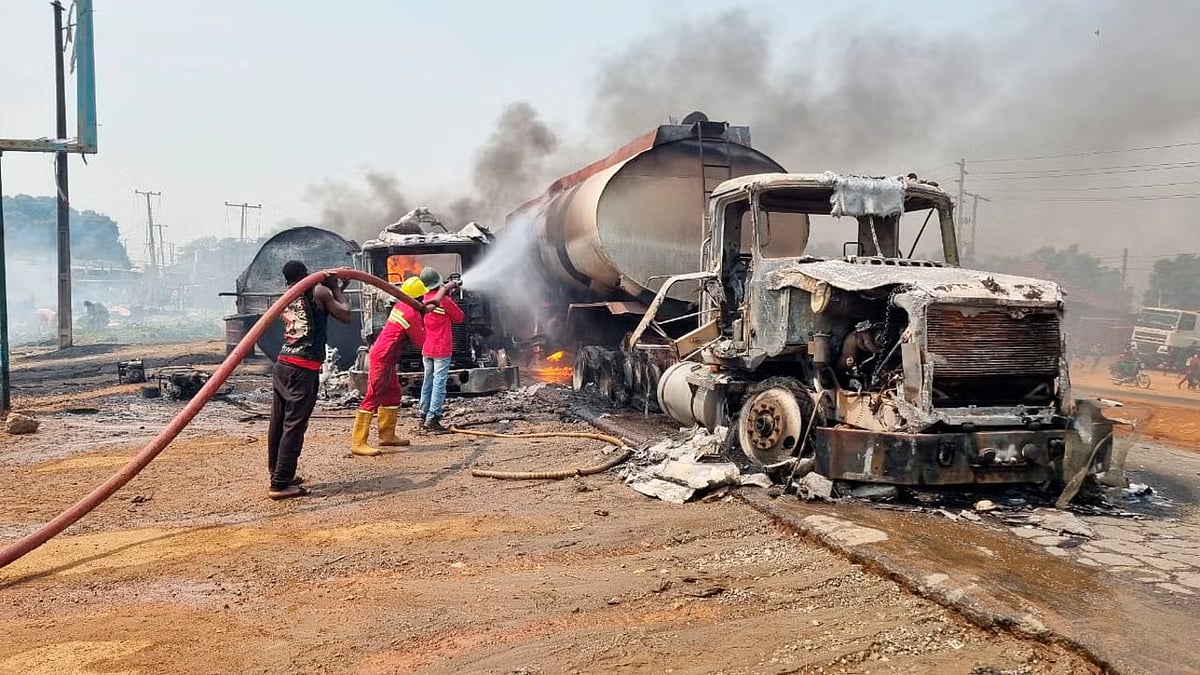 | Photo- AP : Nigerian Gas Tanker Explosion: Death Toll Rises To 86, 55 Injured